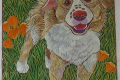Gilly in the Poppies (12 x 12)